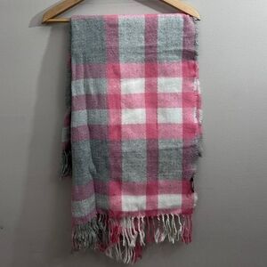 Plaid Pink and Gray Throw Blanket